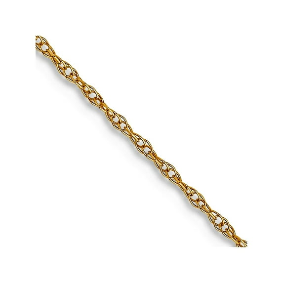 10k Solid Yellow Gold .6 mm Carded Cable Rope Chain Necklace 16 Inch Chain Necklace for Women and Men