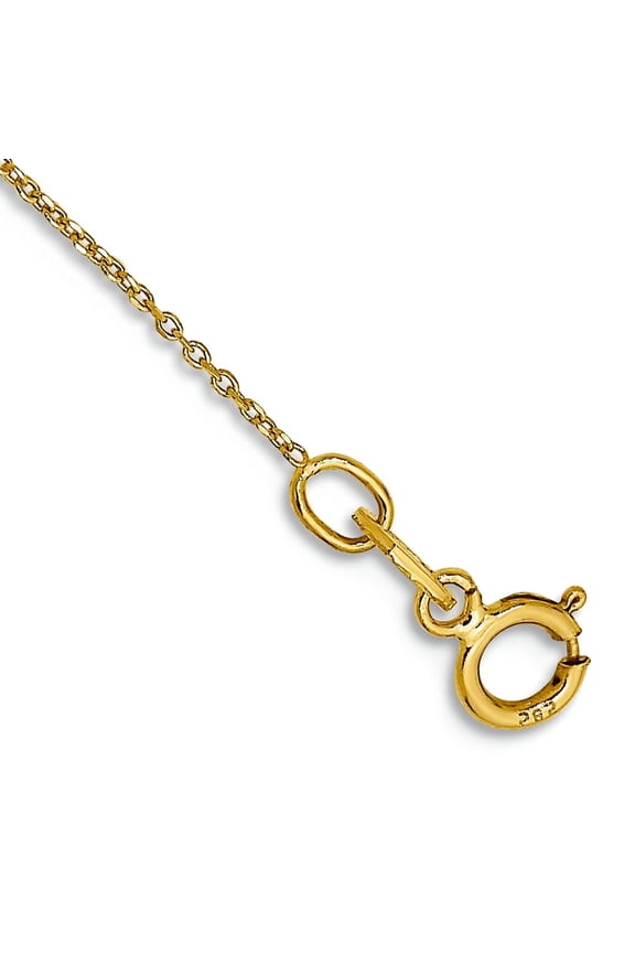 10k Solid Yellow Gold .6mm Sparkle-Cut Cable Chain Anklet 9 Inch Anklet for Women and Men - .4 Grams
