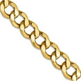 thumbnail image 1 of 10k Yellow Gold 7.0mm Semi-solid Curb Link Chain Necklace 24 Inch Chain Necklace for Women and Men, 1 of 2