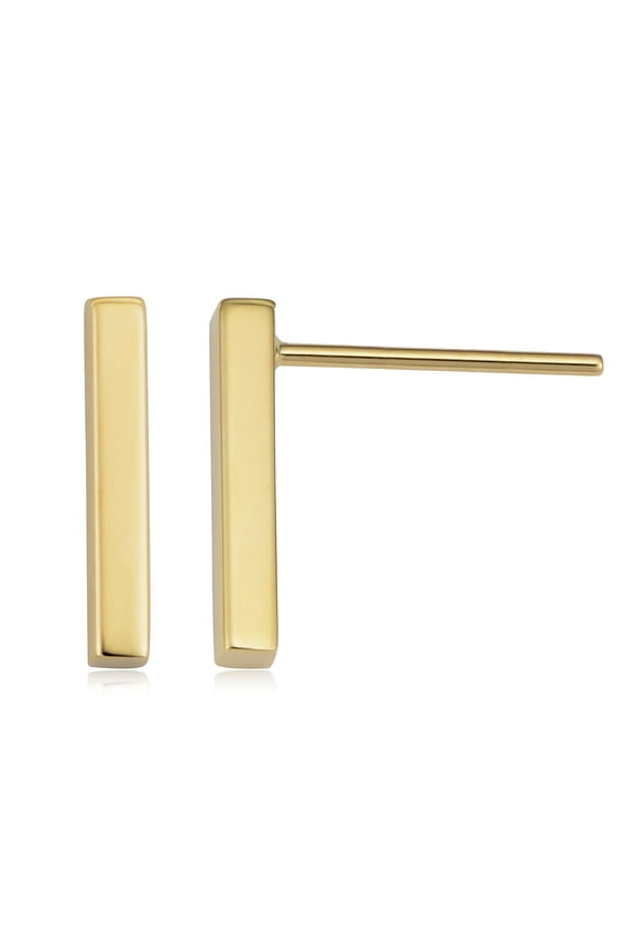 KoolJewelry 10k Gold Bar Earrings