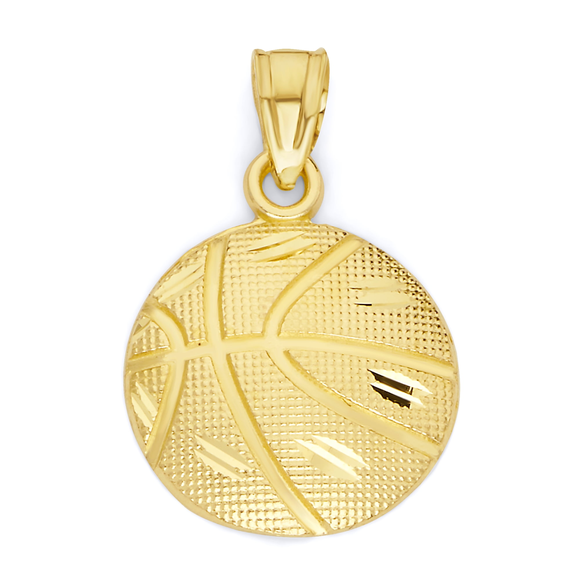 14K Yellow Gold Basketball Pendant