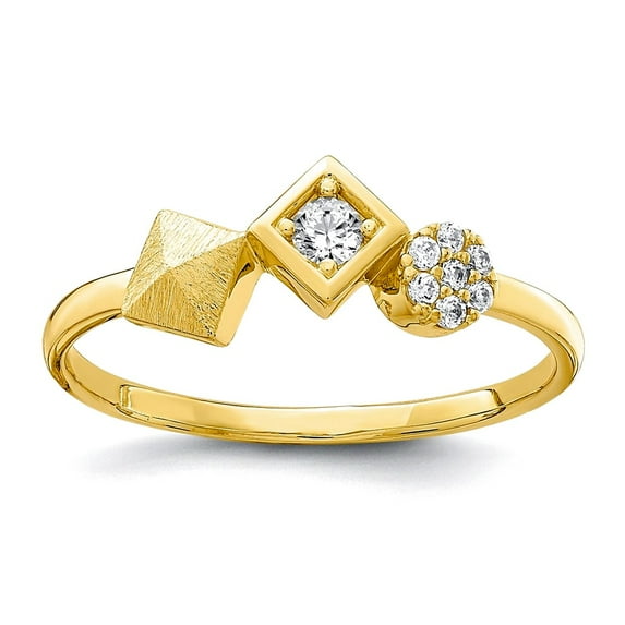 10k Solid Yellow Gold Cubic Zirconia Ring Size 7 Ring for Women