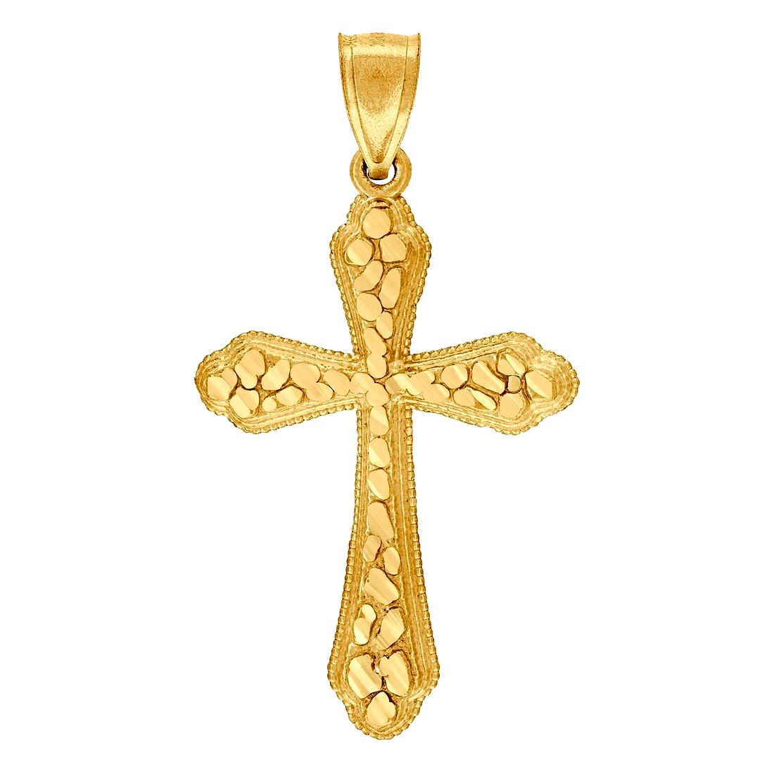 10k Gold Dc Mens Cross Height 40.1mm X Width 21.2mm Religious Charm Pendant Necklace for Men