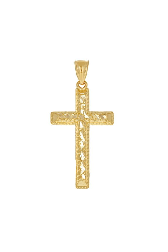 10k Gold Dc Mens Cross Height 40.9mm X Width 19.7mm Religious Charm Pendant Necklace for Men