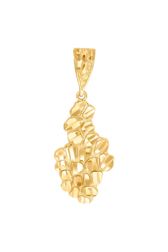 10k Gold Dc Mens Height 31mm X Width 13.8mm Nugget Charm Pendant Necklace for Men - 3.3 Grams
