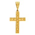 thumbnail image 1 of 10k Gold Dc Nugget Mens Cross Height 53mm X Width 27.4mm Religious Charm Pendant Necklace for Men, 1 of 2