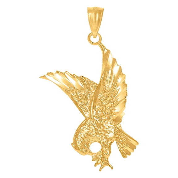 10k Gold Dc Unisex Eagle Height 37.2mm X Width 19mm Animal Charm Pendant Necklace Pendant for Women