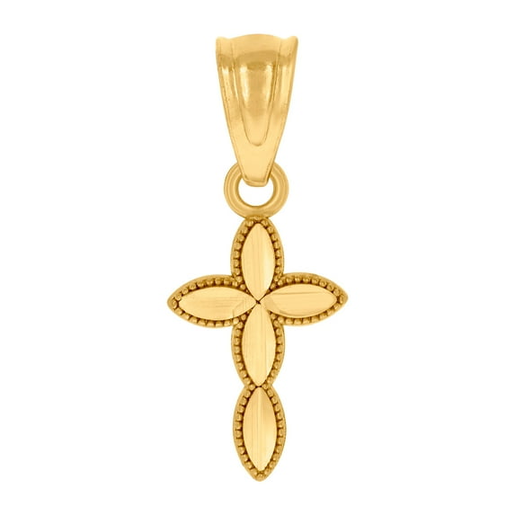 10k Gold Dc Womens Cross Height 15.5mm X Width 6.4mm Religious Charm Pendant Necklace Pendant for Women