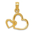 thumbnail image 1 of 10k Gold Double Love Heart Pendant Necklaces Pendant Intertwined High Polish and 2-d 16x14mm Wide Pendant for Women, 1 of 2