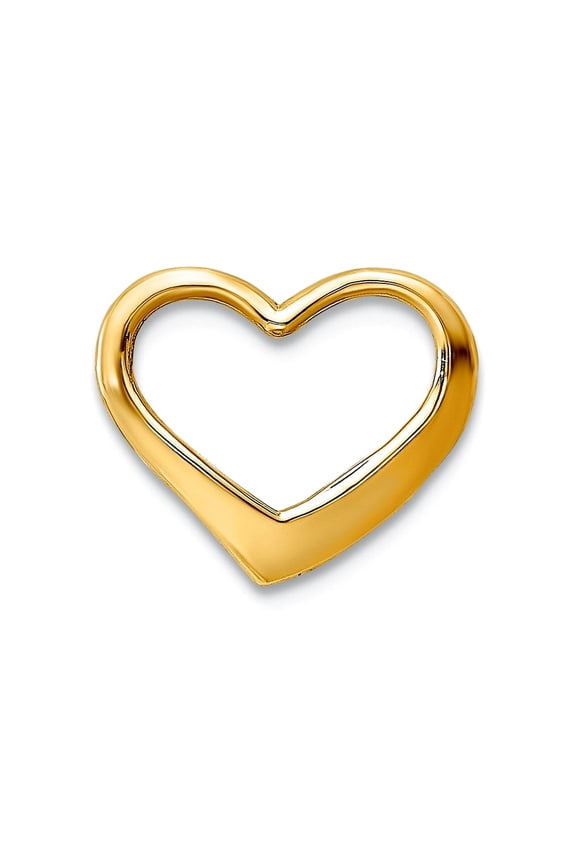 10k Gold Floating Love Heart Pendant Necklace 2-d Pendant for Women - .3 Grams
