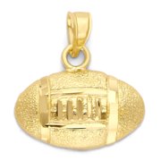 Golden Fire Solid 10k Football Pendant - Sports Jewelry