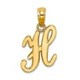 thumbnail image 1 of 10k Gold H Script Letter Name Personalized Monogram Initial High Polish Charm 19.75x10.2mm Wide Pendant Necklace for Wom, 1 of 2
