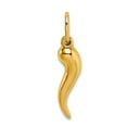 thumbnail image 1 of 10k Solid Yellow Gold Hollow Italian Horn Pendant Necklace Pendant for Women - .2 Grams, 1 of 2