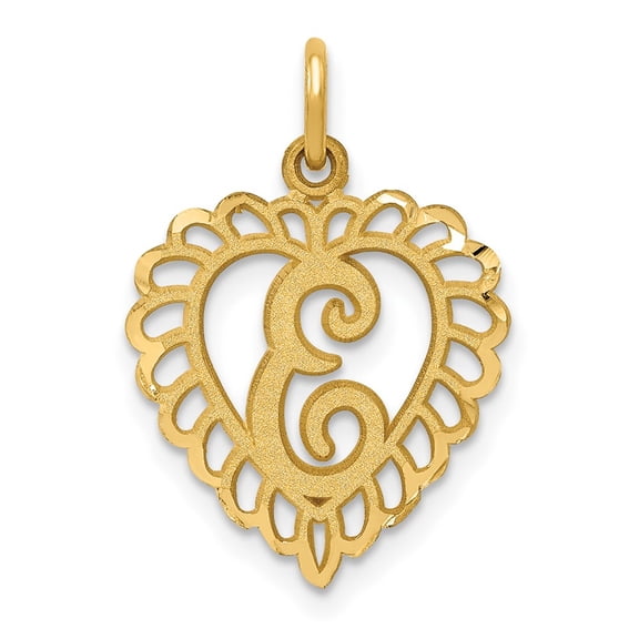 Finest Gold 10K Initial E Charm