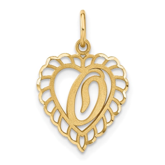 Finest Gold 10K Initial O Charm