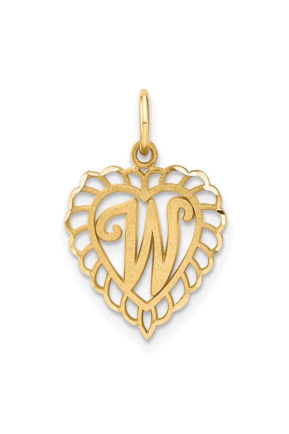10k Gold Initial W Charm