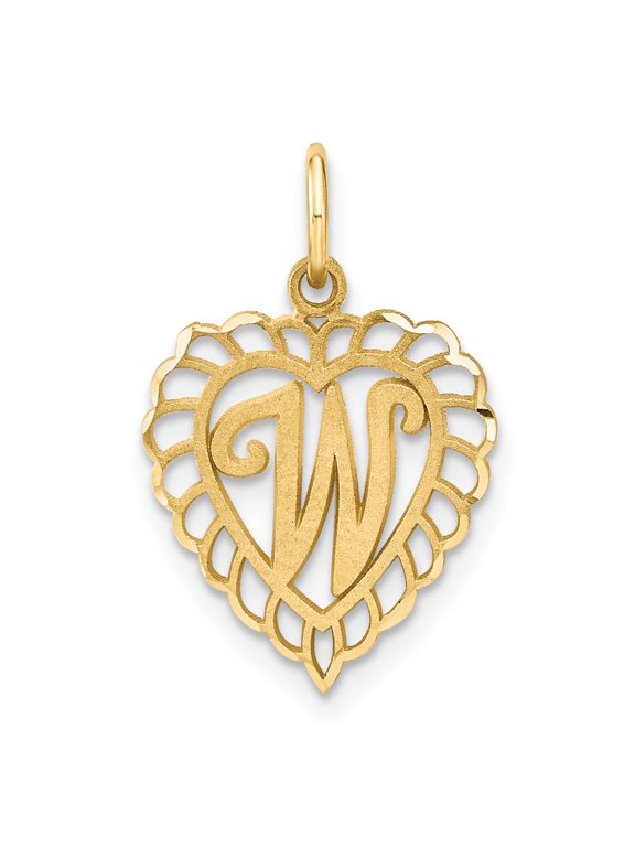 10k Gold Initial W Charm