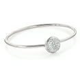 thumbnail image 1 of 10k Gold Ladies Pave Natural Diamond Ball Bangle Bracelet For Her (White Gold), 1 of 1
