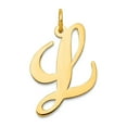 thumbnail image 1 of 10k Solid Yellow Gold Large Fancy Script Letter L Initial Charm Pendant Necklace for Women, 1 of 2