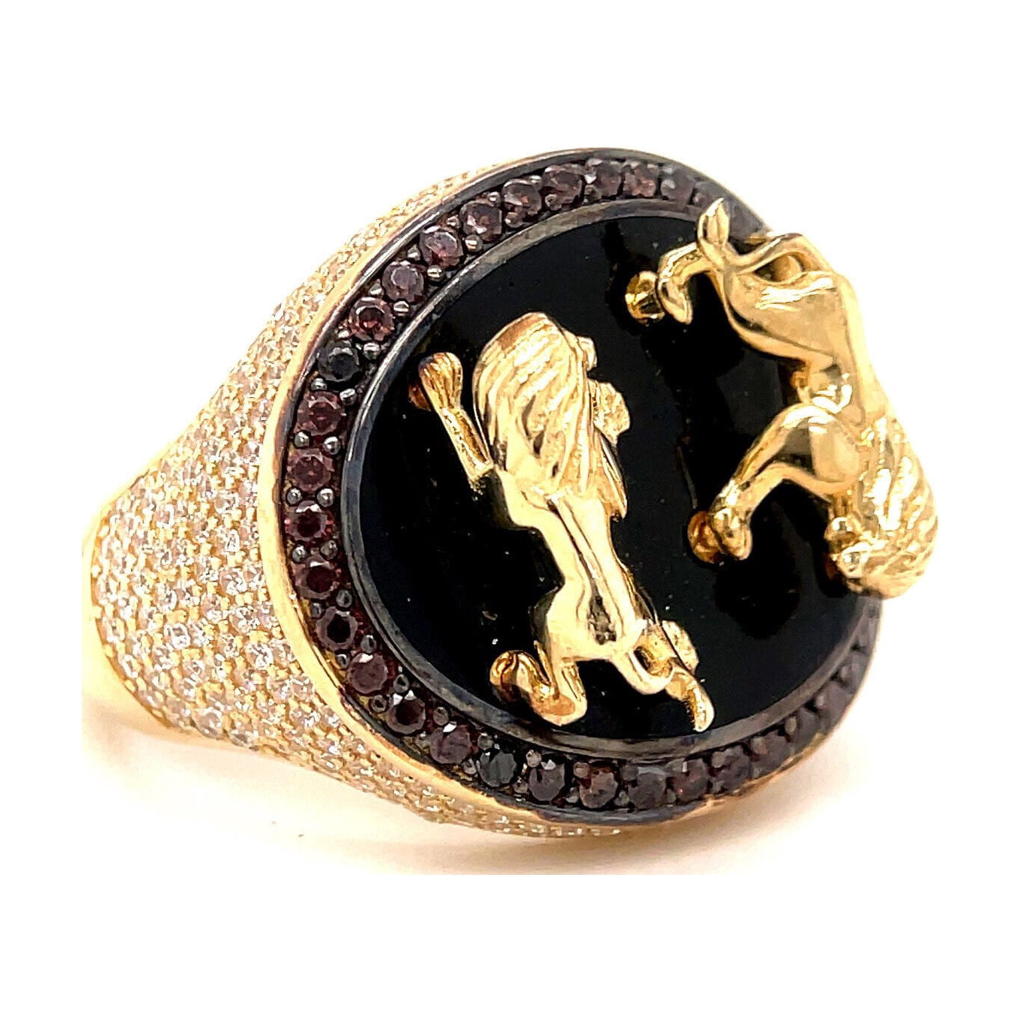 10k Gold Lion Fight Ring - Walmart.com