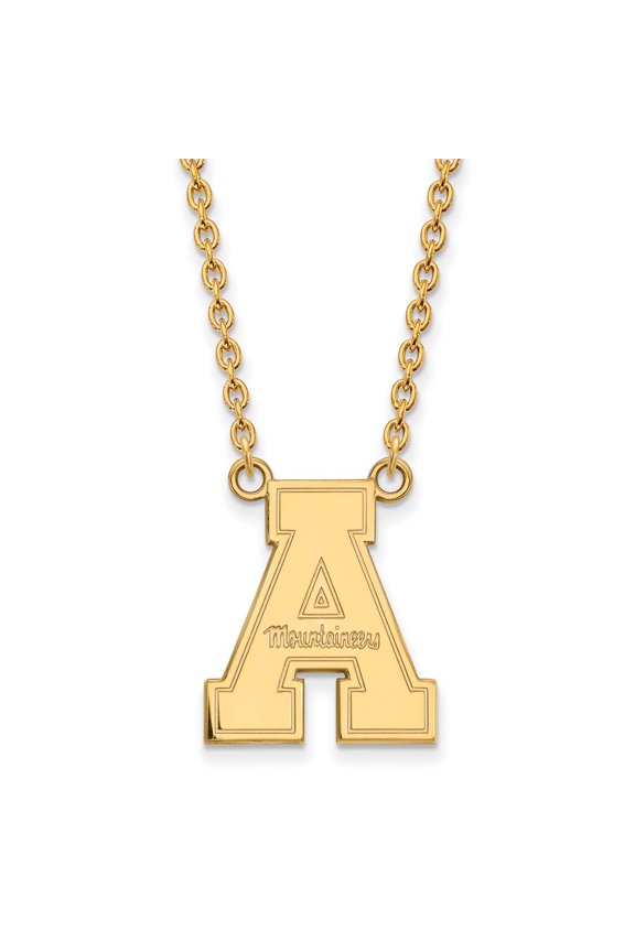 10k Gold LogoArt Appalachian State University Large Pendant 18 inch Necklace Q1Y012APS-18