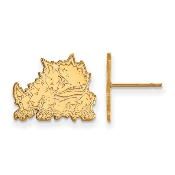 10k Gold LogoArt Texas Christian University Horned Frog Small Post Earrings Q1Y023TCU