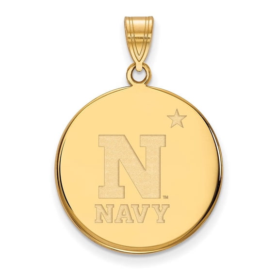 10k Gold LogoArt US Naval Academy Large Disc Pendant Q1Y012USN