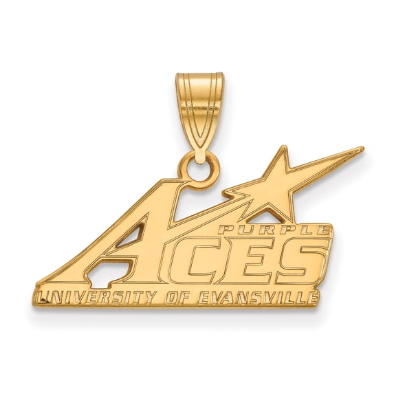 10k Gold LogoArt University of Evansville Purple Aces Large Pendant Q1Y002UEV