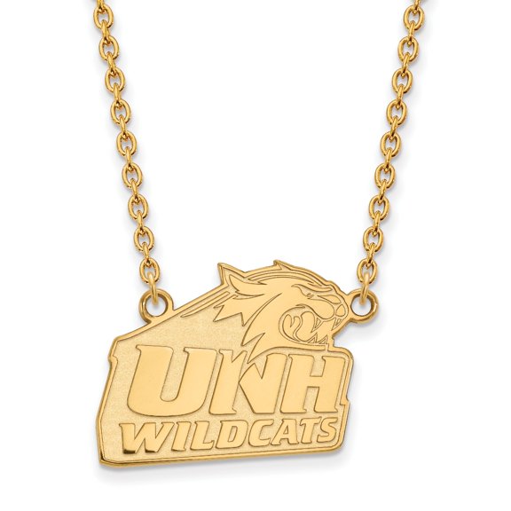 10k Gold LogoArt University of New Hampshire Large Pendant 18 inch Necklace Q1Y006UNH-18