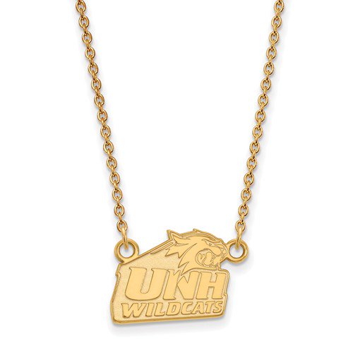 10k Gold LogoArt University of New Hampshire Small Pendant 18 inch Necklace Q1Y005UNH-18