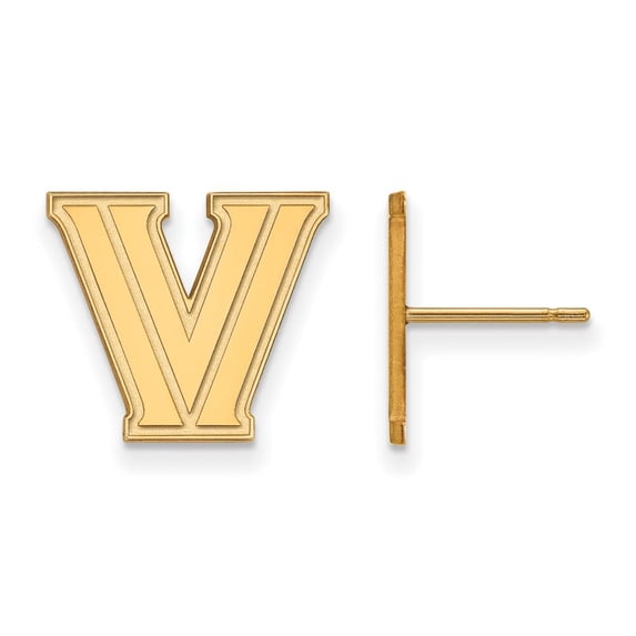 10k Gold LogoArt Villanova University Letter V Small Post Earrings Q1Y007VIL