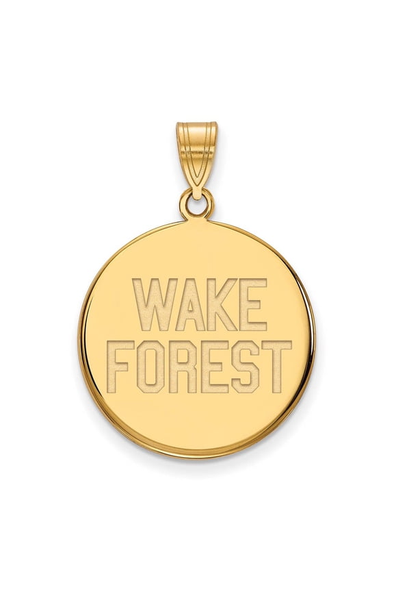 10k Gold LogoArt Wake Forest University W-F Deacon Large Disc Pendant Q1Y068WFU