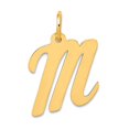 thumbnail image 1 of 10k Solid Yellow Gold Medium Script Letter M Initial Charm Pendant Necklace for Women - .5 Grams, 1 of 2