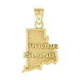 thumbnail image 1 of 10k Gold Mens Rhode Island Height 23.4mm X Width 12.9mm State Charm Pendant Necklace for Men, 1 of 2