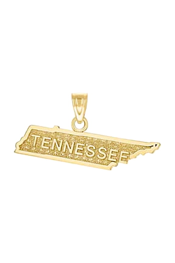 10k Gold Mens Tennessee Height 14.4mm X Width 26.6mm State Charm Pendant Necklace for Men