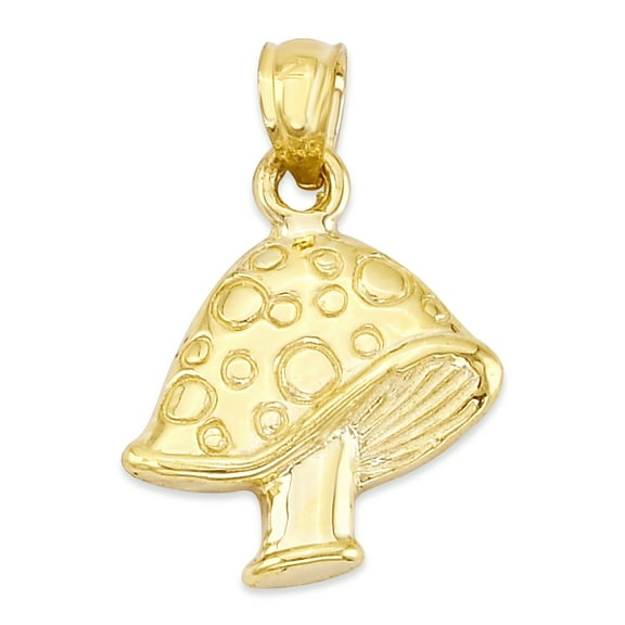10k Gold Mushroom Pendant, Magic Shroom Jewelry, Trippy Hippy Gifts for Her