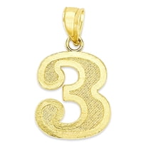 Golden Fire Solid 10k Gold Number Pendant - Sports Jewelry Gifts for Men and Women