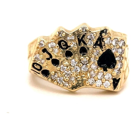 10k Gold Poker Card Ring