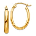 thumbnail image 1 of 10k Solid Yellow Gold Polished 2.75mm Oval Tube Hoop Earrings 10x2.75mm Wide Hoop Earring for Women, 1 of 2