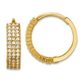 thumbnail image 1 of 10k Solid Yellow Gold Polished 4mm Cubic Zirconia Hinged Hoop Earrings Hoop Earring for Women, 1 of 2