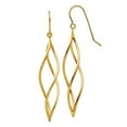 thumbnail image 1 of 10k Solid Yellow Gold Polished Long Twisted Dangle Earrings 51x10mm Wide Dangle Earring for Women, 1 of 2
