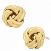 FREMADA KoolJewelry 10k Gold Polished Love Knot Earrings (12 mm)