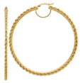 thumbnail image 1 of 10k Solid Yellow Gold Polished and Sparkle-Cut Rope 2.95mm Hoop Earrings 80x2.95mm Wide Hoop Earring for Women, 1 of 2