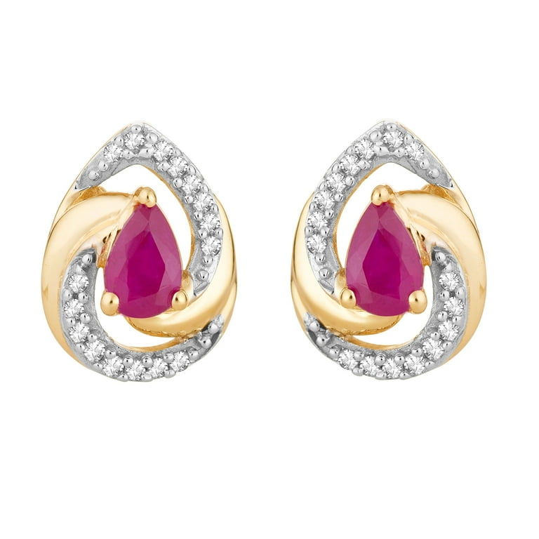 10k gold real ruby studs popular