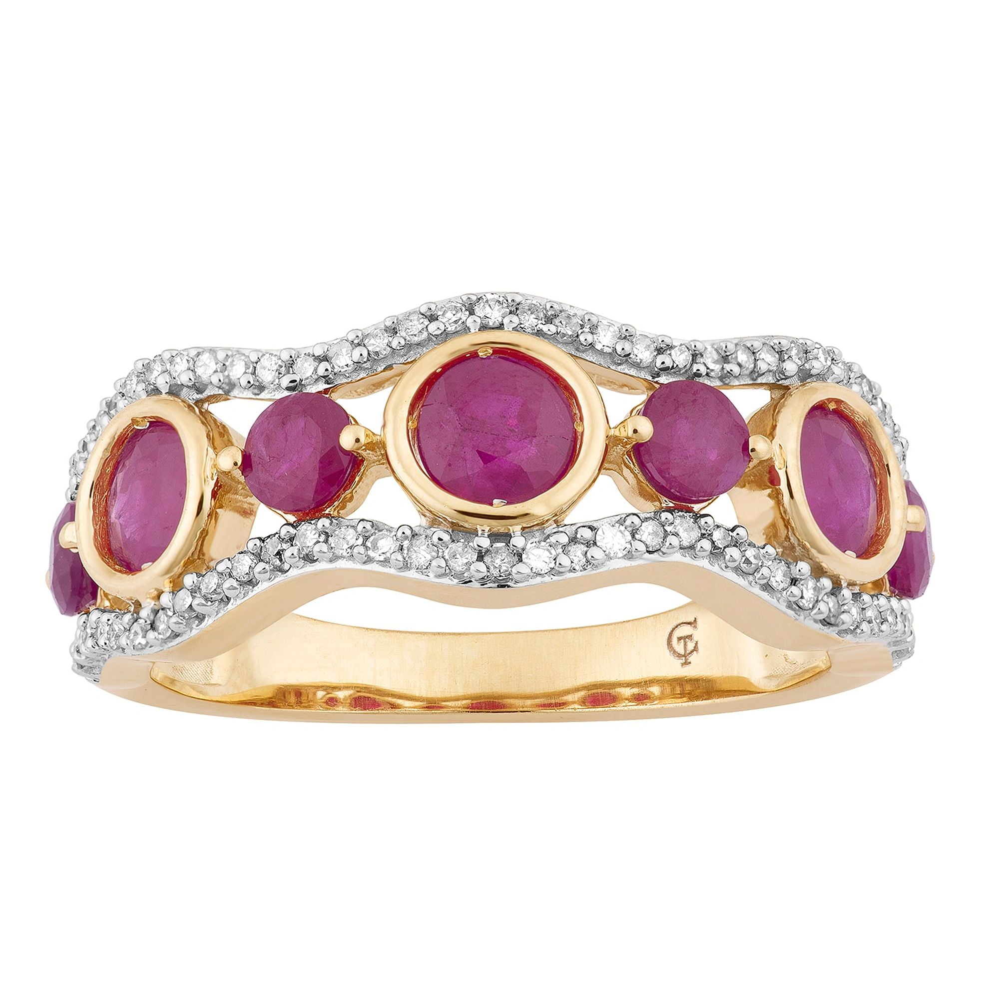 10k Gold Ruby & 1/5 Carat T.W. Diamond 7-Stone Ring