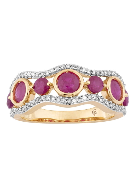 10k Gold Ruby & 1/5 Carat T.W. Diamond 7-Stone Ring