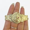 thumbnail image 1 of 10k Gold Saint Barbara Miami Cuban Bracelet Size 8" 15mm, 1 of 8