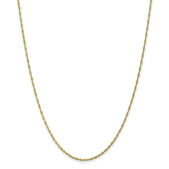 10k Gold Singapore Chain Necklace - 2.1 Grams - 24 Inch - Measures 1.3mm Wide