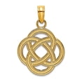 thumbnail image 1 of 10k Solid Yellow Gold Small Celtic Eternity Knot Circle Charm 17.7mm Long Pendant Necklace for Women, 1 of 2
