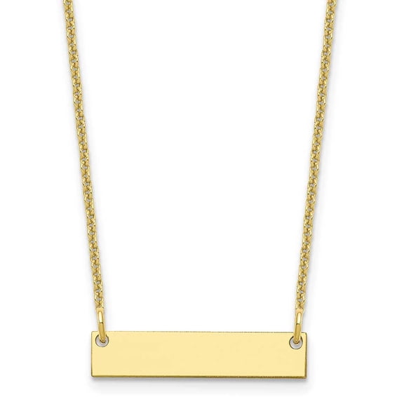 10k Yellow Gold Small Blank Bar Necklace